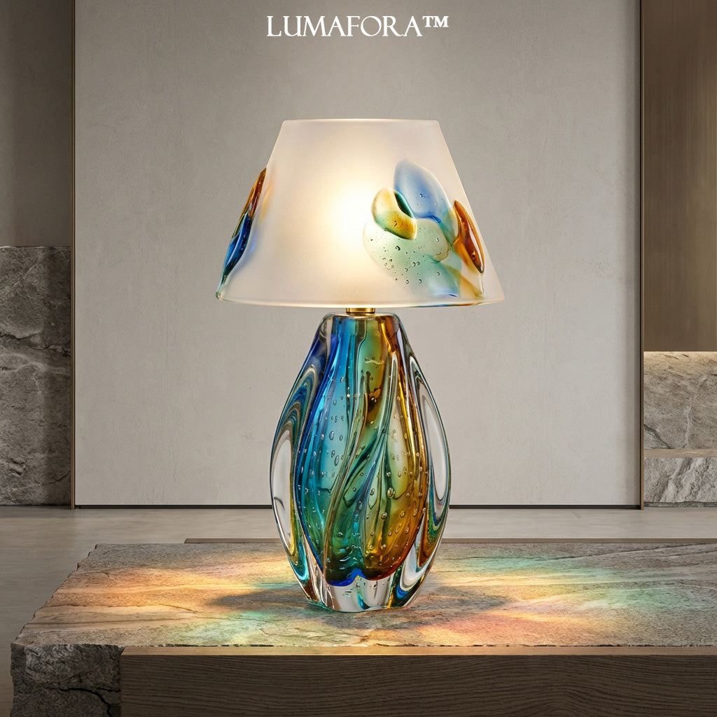 LumaFora™ Ocean Breeze Glass Table Lamp